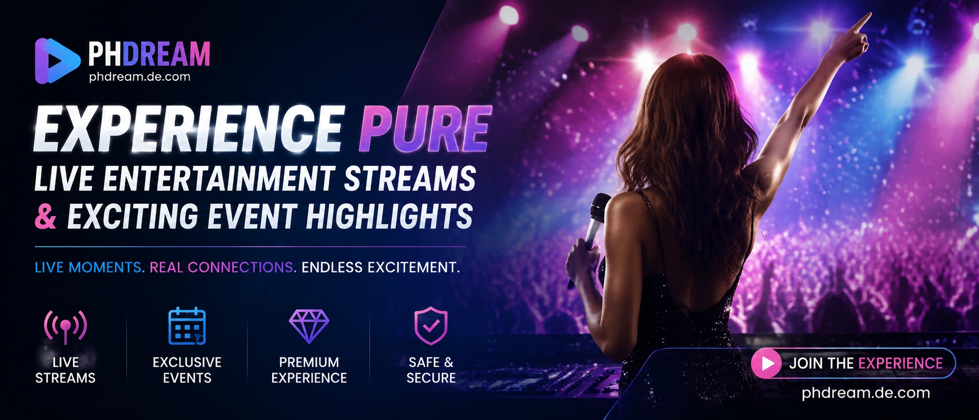 phdream gaming hub visual para sa mobile-first play